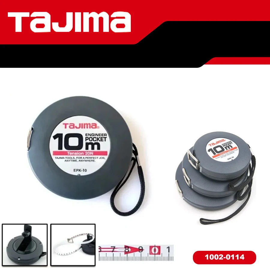 TAJIMA EPK Series Steel Measuring Tape 10/20/30m Abrasion Resistant Portable Tool 1002-0114/1002-0115/1002-0116