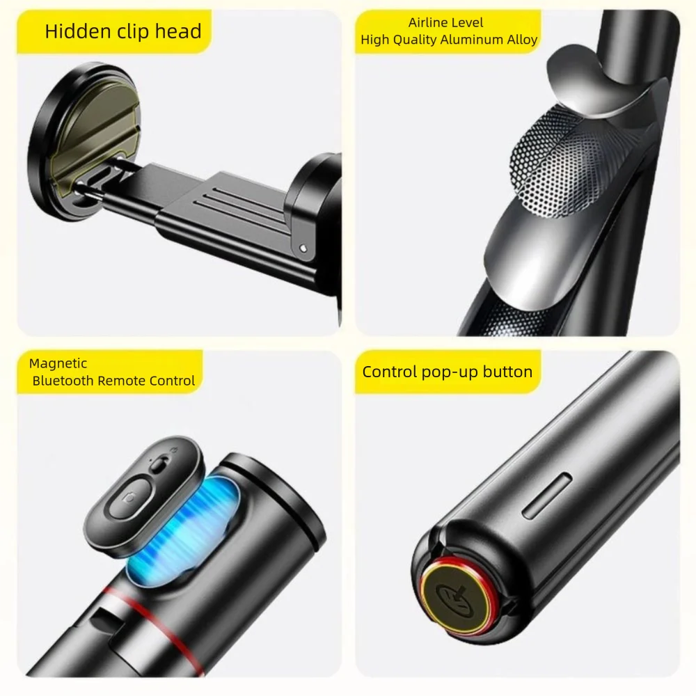 

Magnetic Auto Jump Open Selfie Stick Tripod 177cm Bluetooth Selfie Stick Portable Drop Automatically Remote Selfie Stick