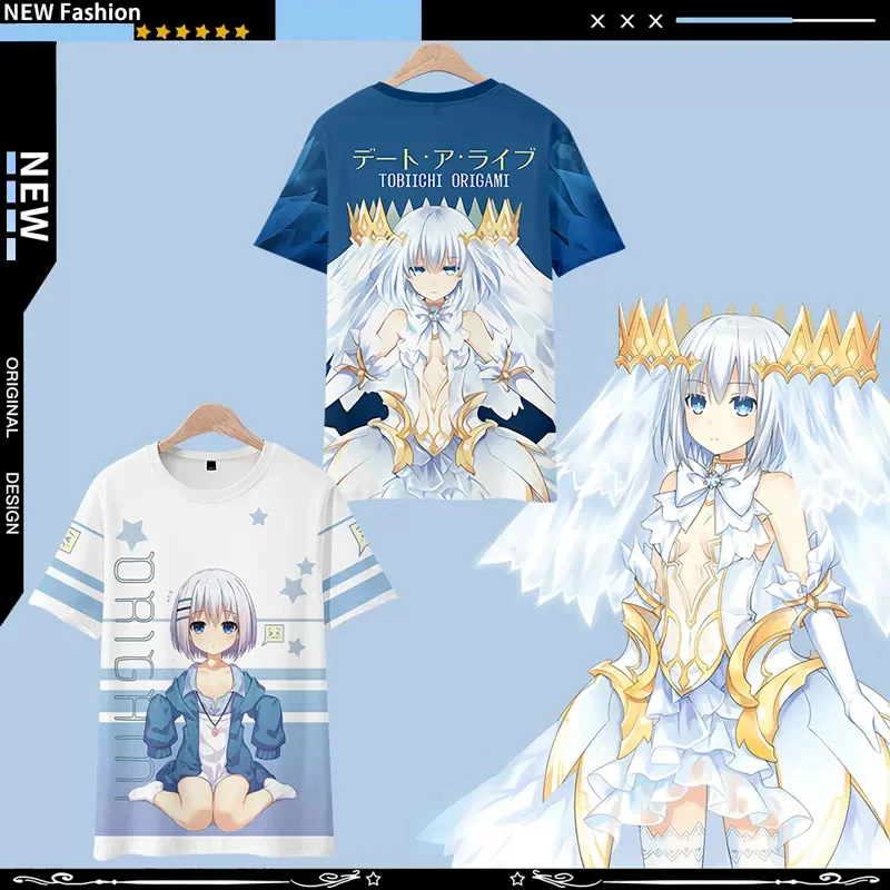 

DATE A LIVE Anime Short Sleeve T-Shirt Casual Sweatshirt Adult COS Full Color Plus Size Fashion Clothes