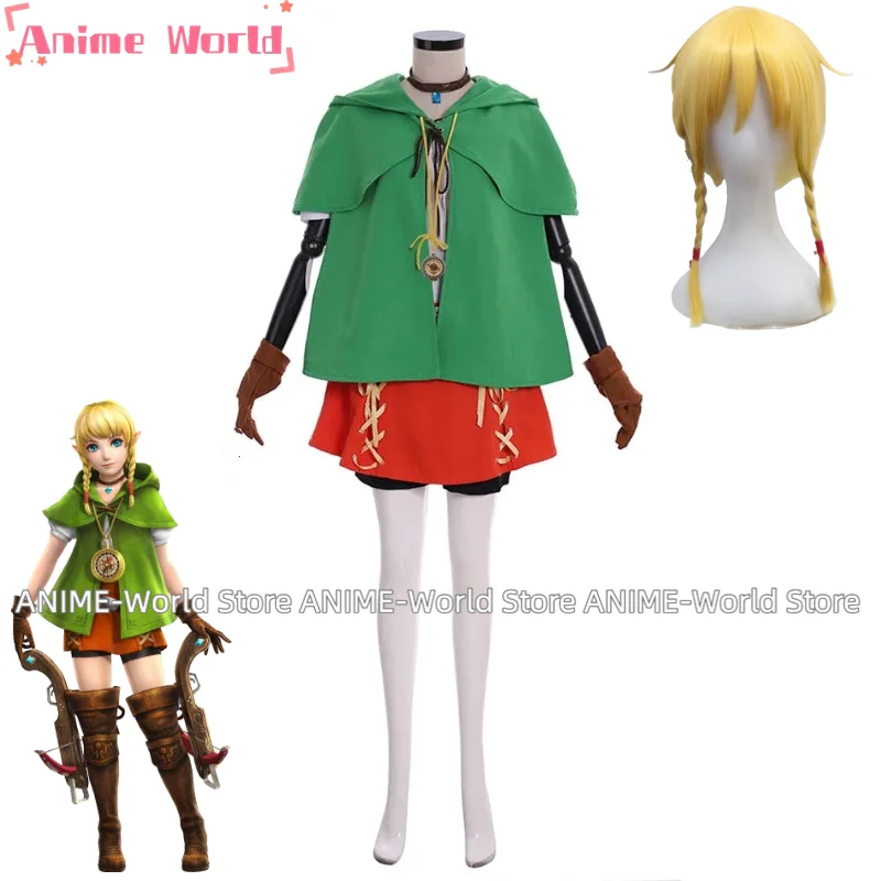 《Custom Size》Anime Breath Of The Wild Linkle Cosplay Costume Wig