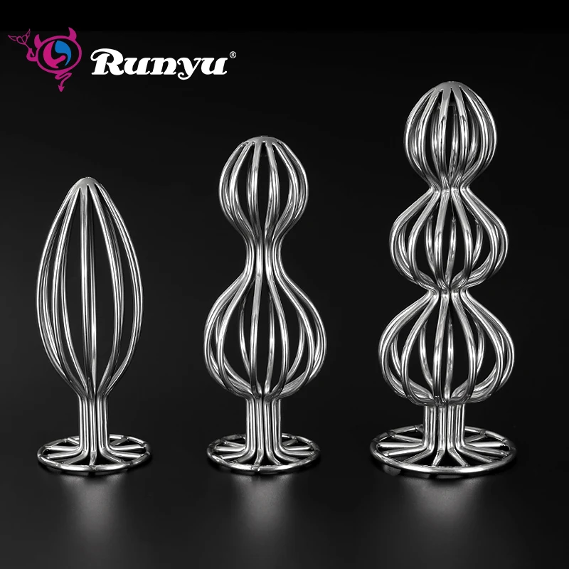 Runyu 304 Stainless Steel Skeleton Anal Plug Posterior Expansion Men And Women SM Metal Extreme Anal Dilator Speculum Sex Toys