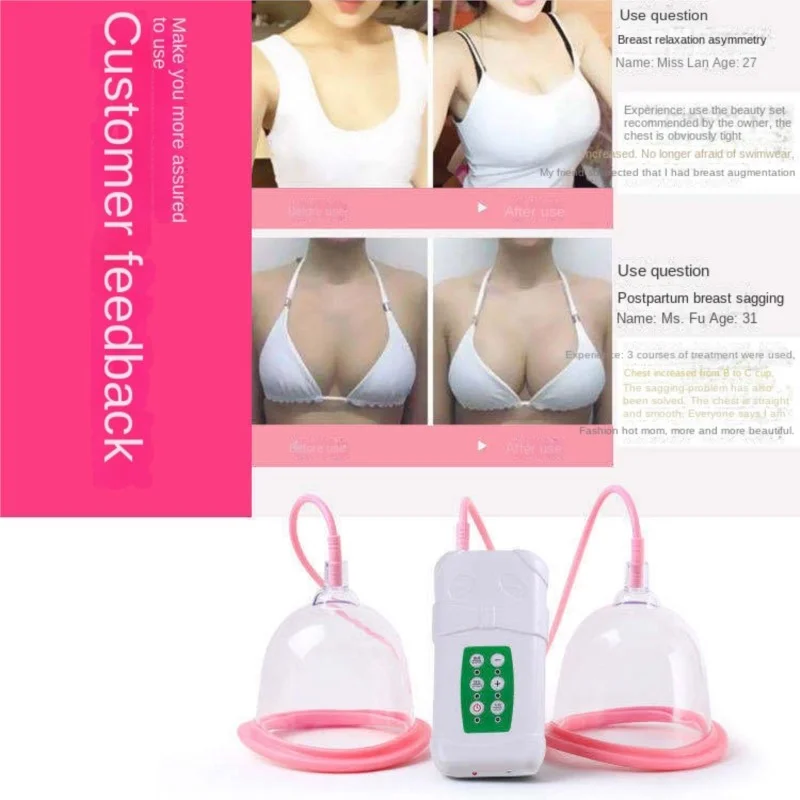 Breast Augmentation Pump Female Vacuum Cupping Body Breast Massager Chest Enhancement Cupping Therapy with Suction Pump Therapy