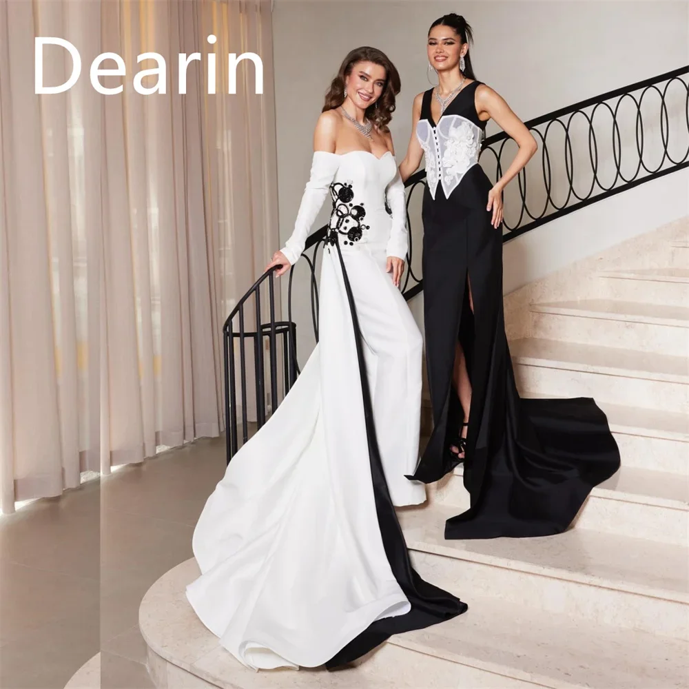 

Customized Formal Gown Evening Prom Dress Dearin V-neck Column Ankle Length Skirts Applique Bespoke Occasion Dresses Women