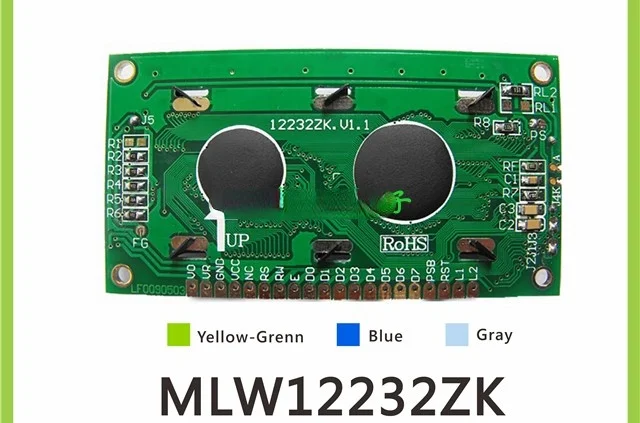 12232 الرسم نقطة مصفوفة الشاشة مع مكتبة الأحرف الصينية ST7920 122X3 2 وحدة عرض إل سي دي MLW12232ZK
