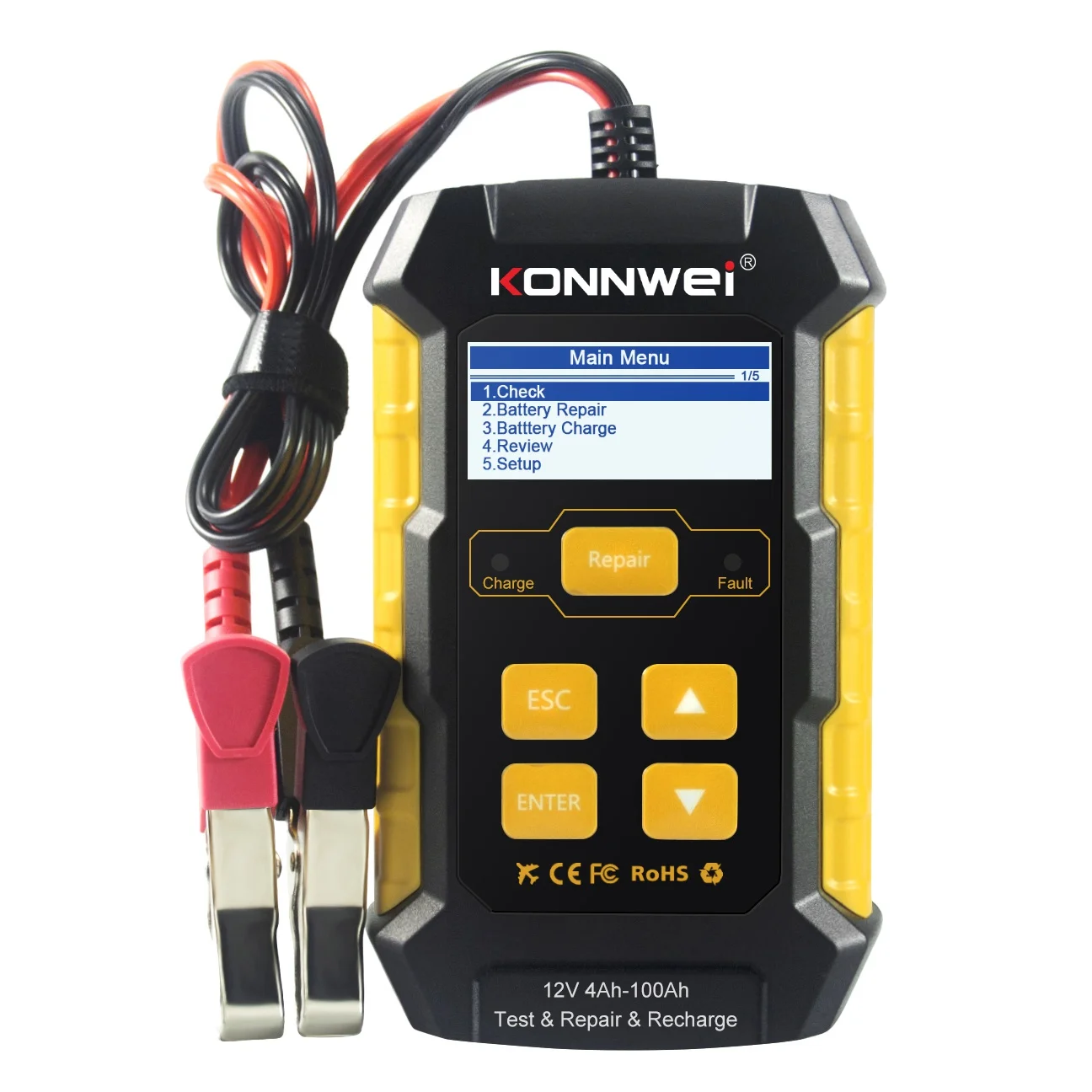 KONNWEI KW510 12V Car Recharge Tool Car Battery Tester for 12V Car Test Repair Recharge Battery Tester EU