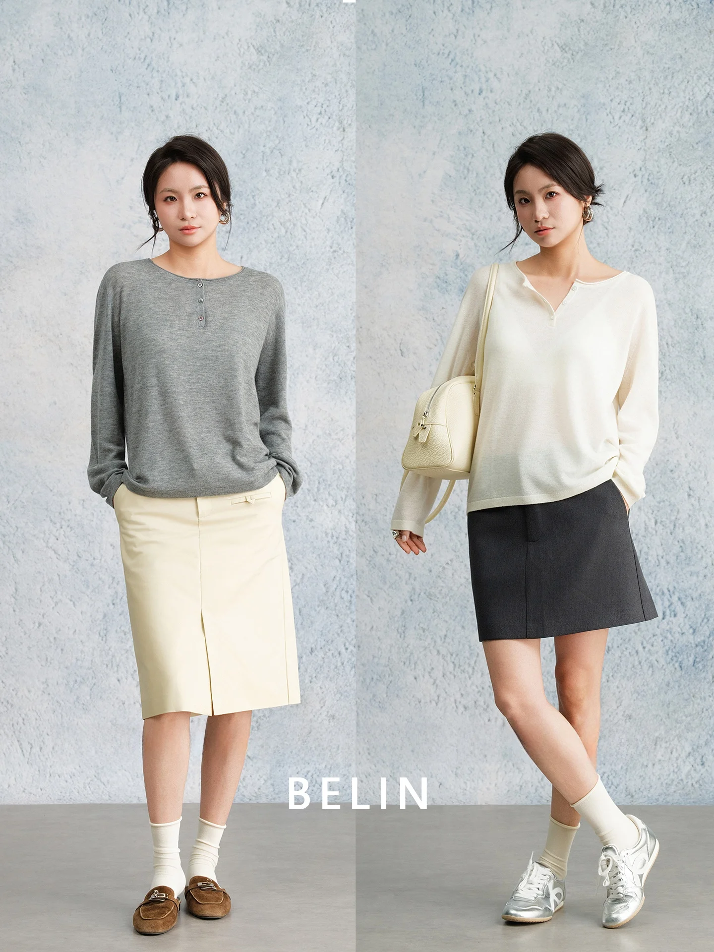 

Belin mat Sle Women's Knitted Woolen Long Sve Loose Fit Top Thin Outerwear Spring 2026 Breathable Comfortable
