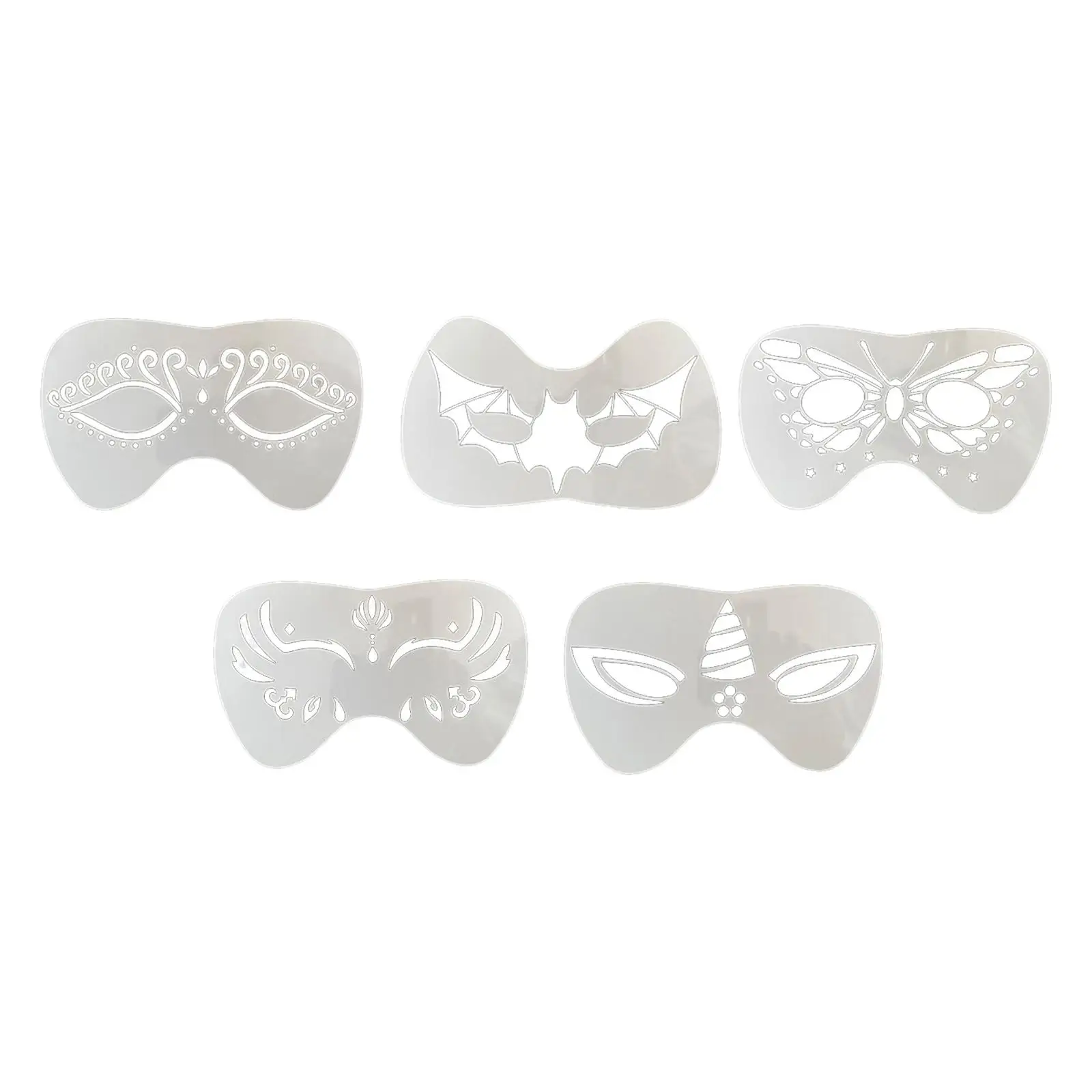 Set di stencil per pittura del viso per bambini Modelli in PET riutilizzabili Modello artistico per trucco per compleanno Halloween Bambini e adulti