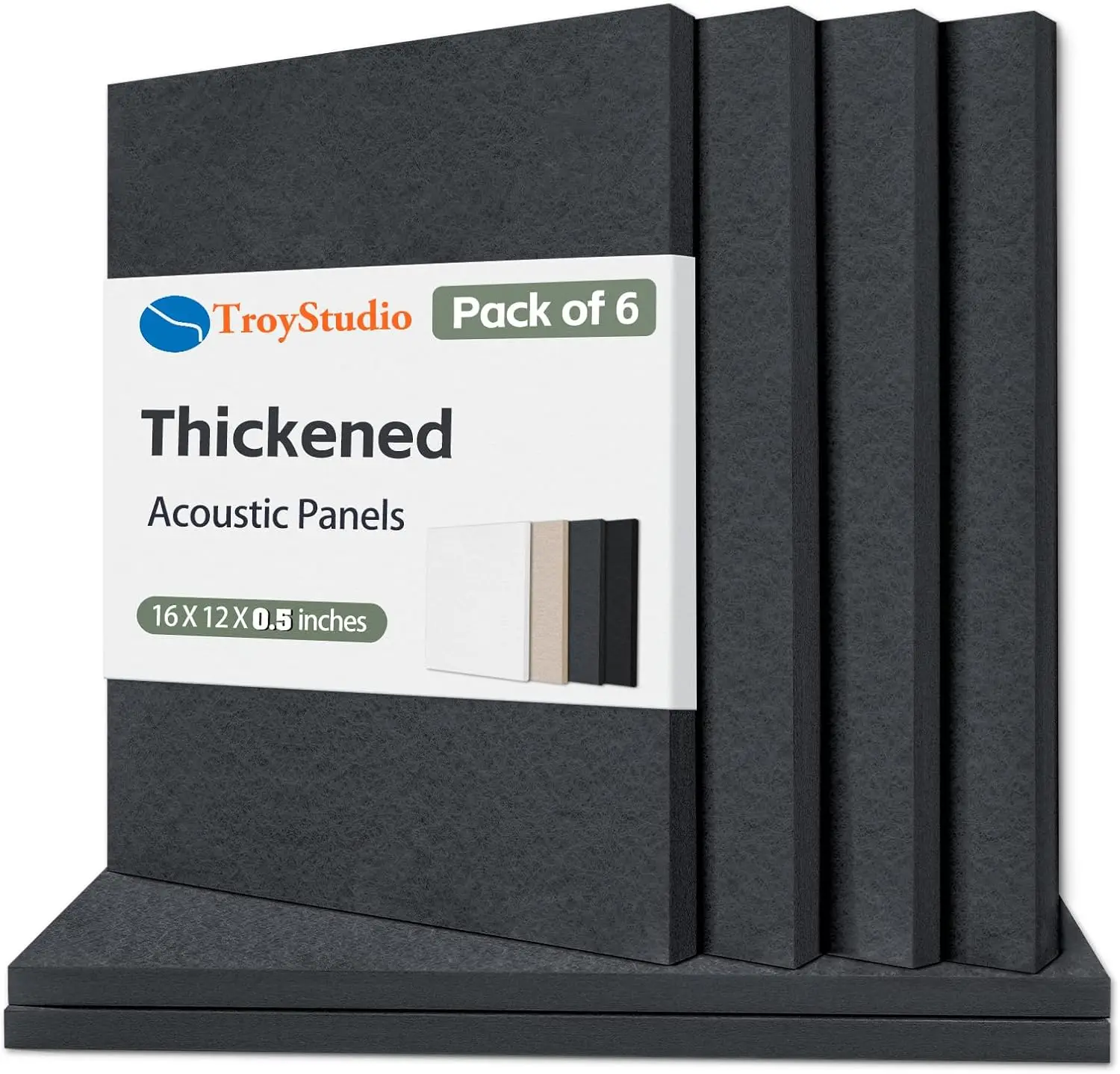 

Thickened Acoustic Panels, Pack of 6 Felt Wall Tiles for Sound Absorption, Noise Reduction in Home Studio and Recording