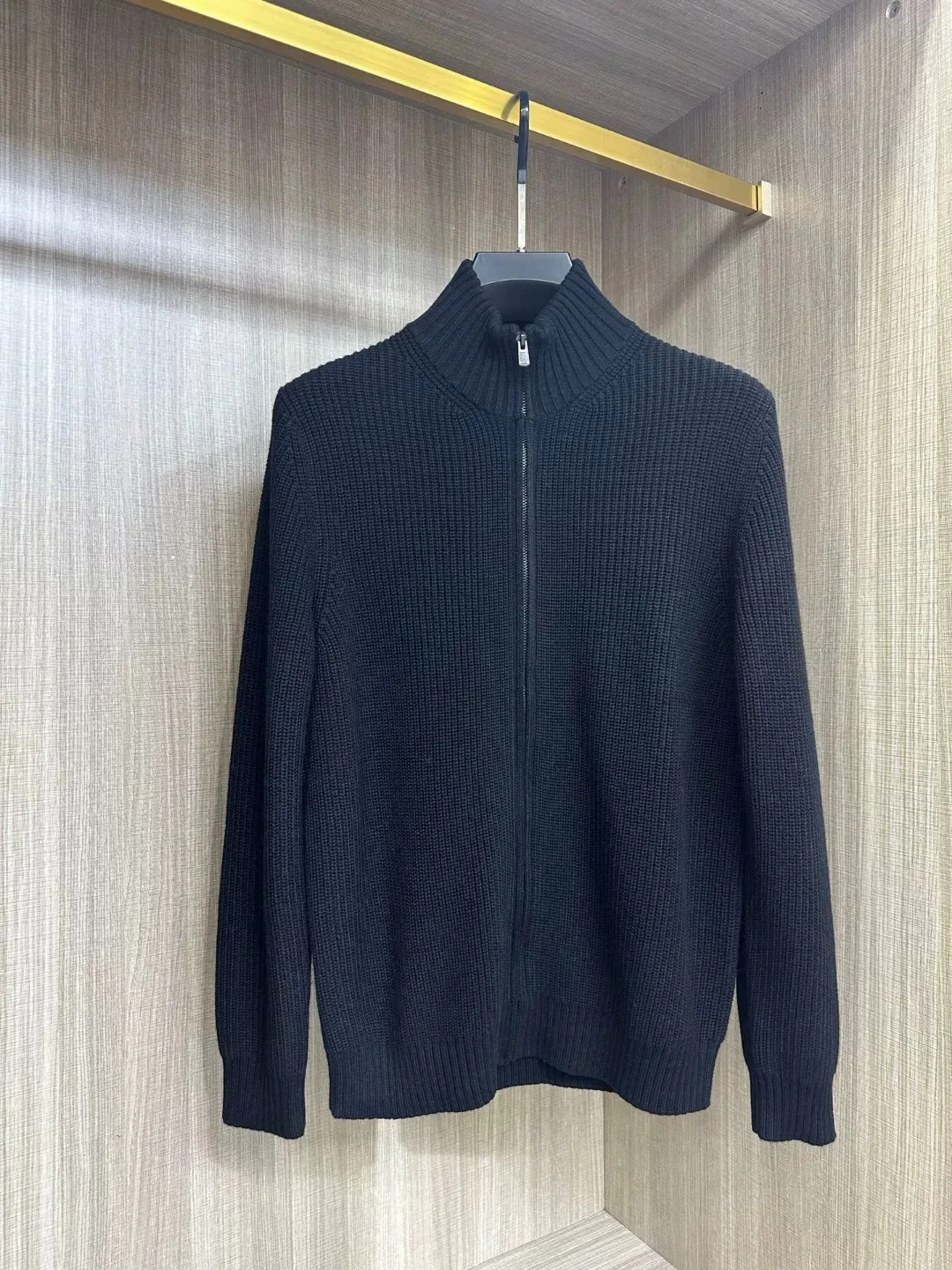 سترة صوفية بسحاب كامل للرجال من Italian Sle، معطف صوفي بلون نقي، تصميم بسيط، ملابس محبوكة للخريف والشتاء للتنقل...