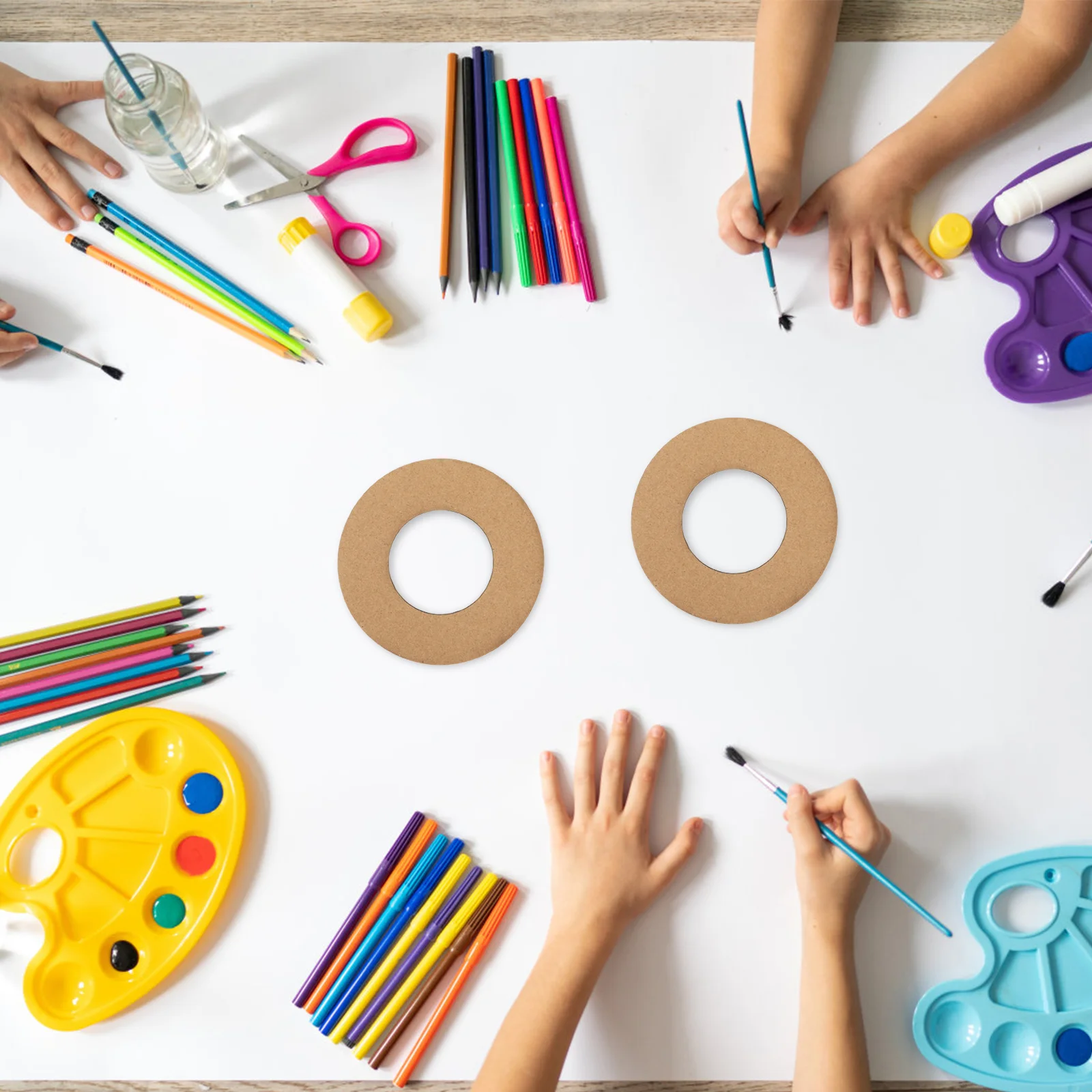 11 Pcs Cardboard Garland Wedding Decor Wreath Round Frame Rings Making Paper Form Rack Large Child Backdrop Stand