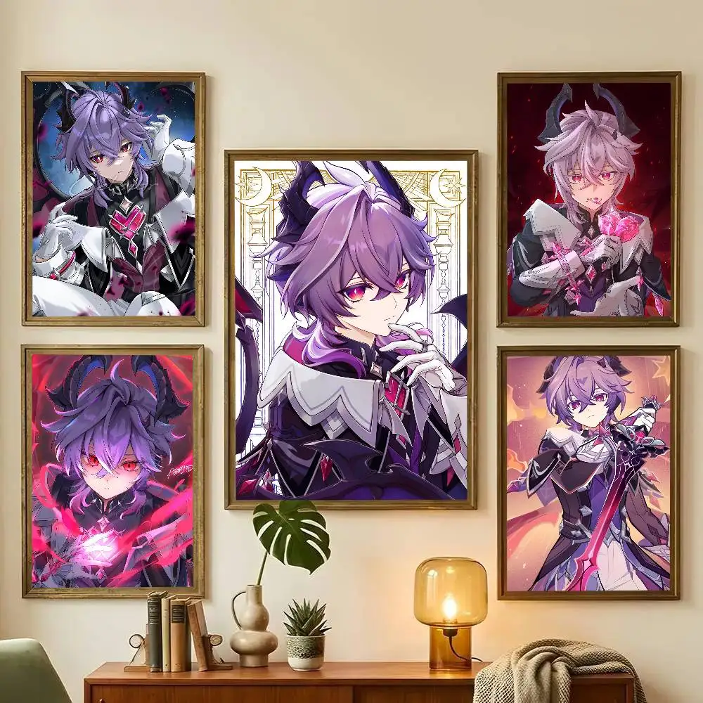 1pc Genshin Impact Durin Poster Sticker Print Waterproof Wall Art For Living Room Bedroom Home Decor