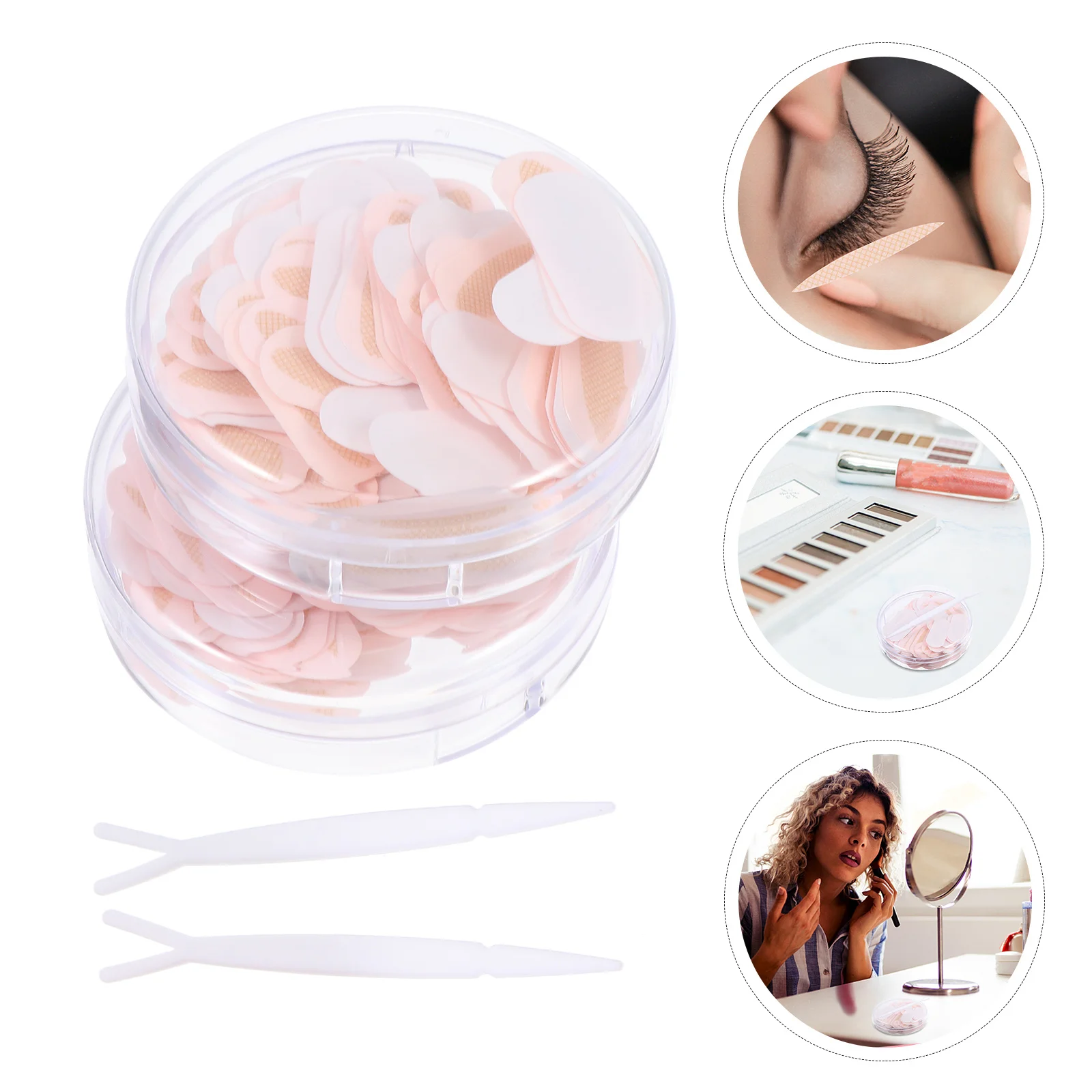 2 Cajas de Adhesivos Invisibles para Párpados Dobles, Adhesivo Médico de Larga Duración, Resistente al Sudor, Parches Naturales para Párpados para Mujeres