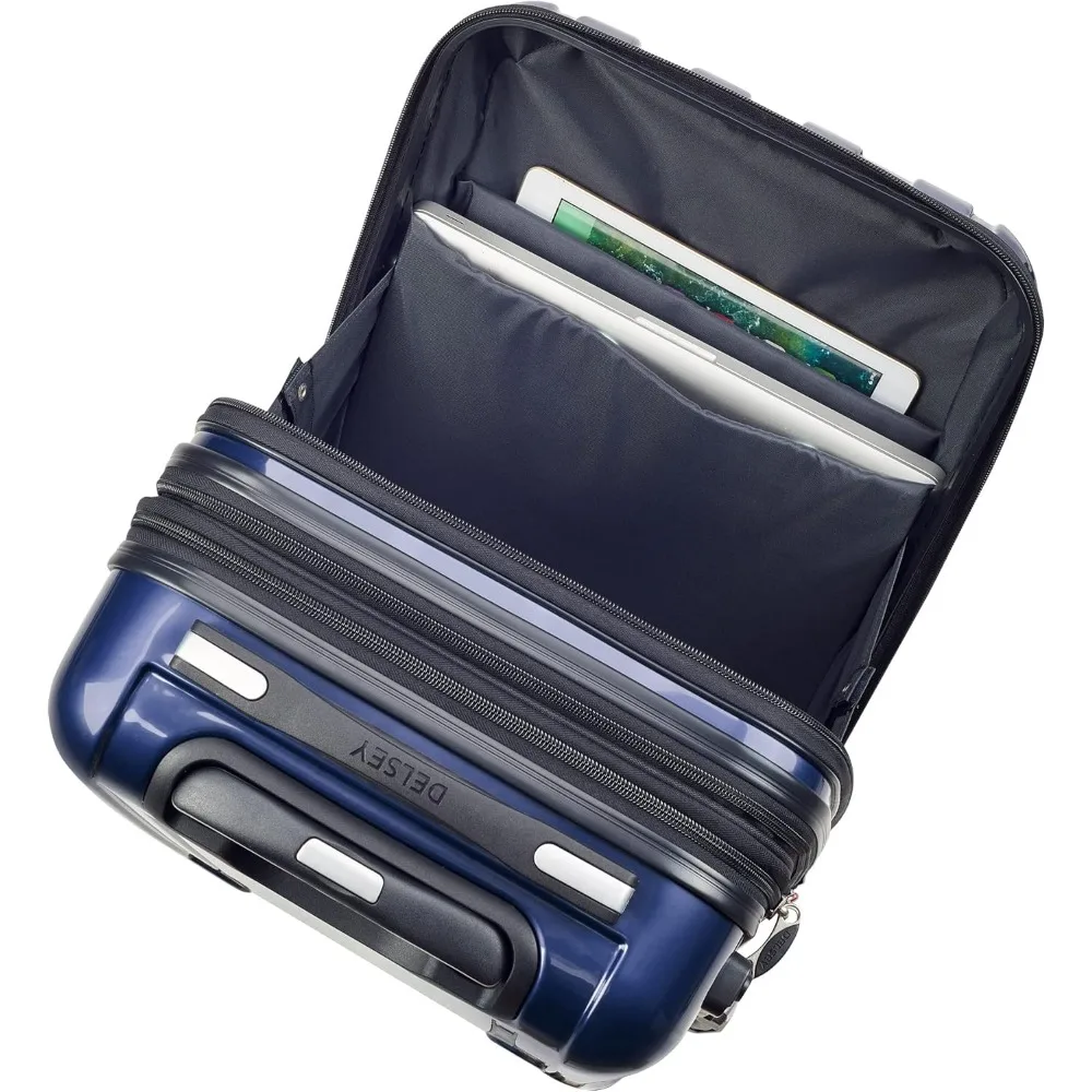 Conjunto de mala giratória de duas peças 19 e 29 em azul cobalto para viagens com bagagem leve