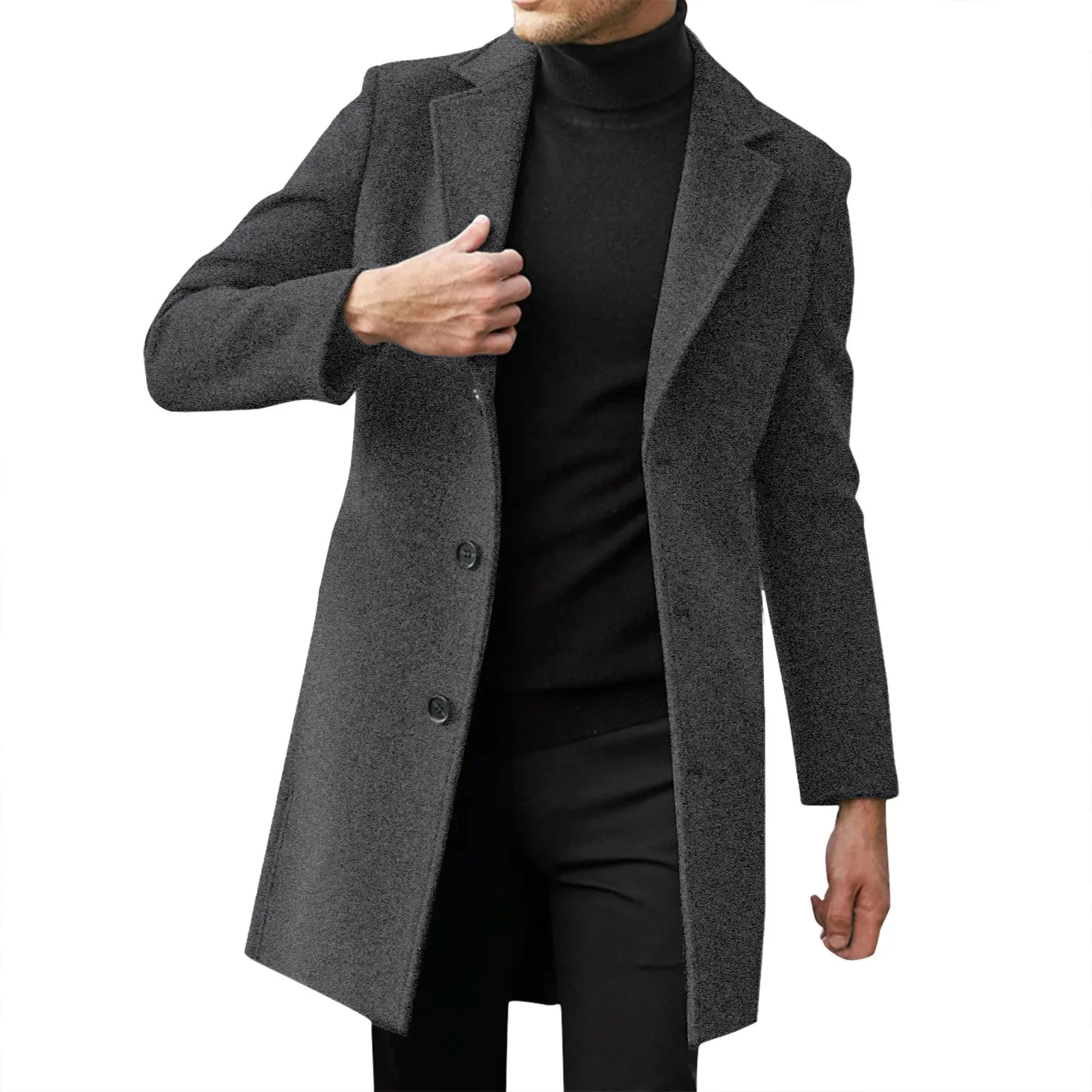 2025 Moda para hombre Lana y mezclas Gabardina de negocios informal para hombre Abrigo de ocio para hombre Estilo punk mezclas Chaquetas antipolvo Abrigos