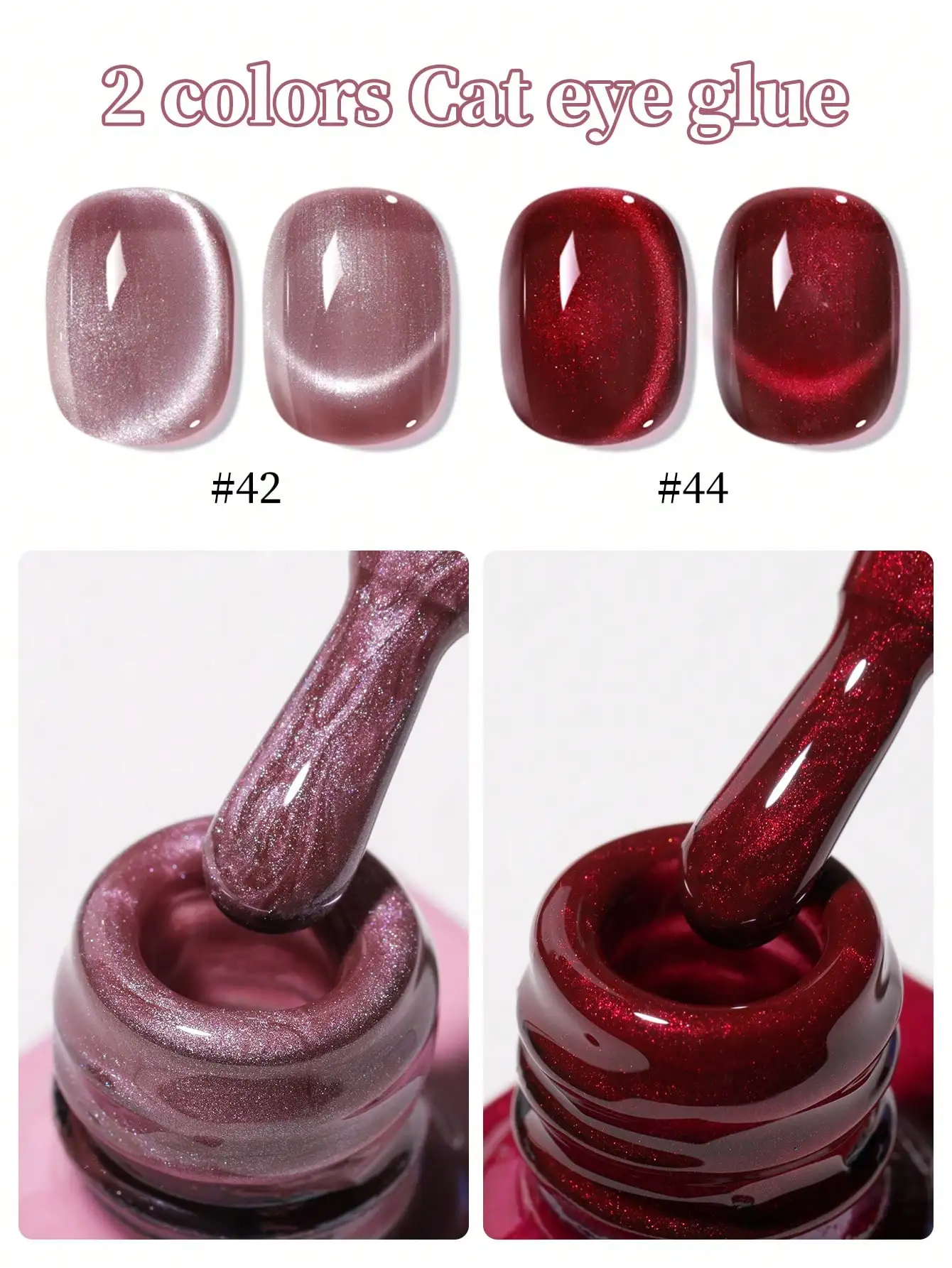 ชุดยาทาเล็บเจลตาแมว XEIJAYI 2 ชิ้น ขนาด 15 มล. สีแดงชมพู ติดทนนานและลอกออกได้ รูปแบบของเหลว เหมาะสำหรับผู้เริ่มต้น ทำเล็บทันสมัย