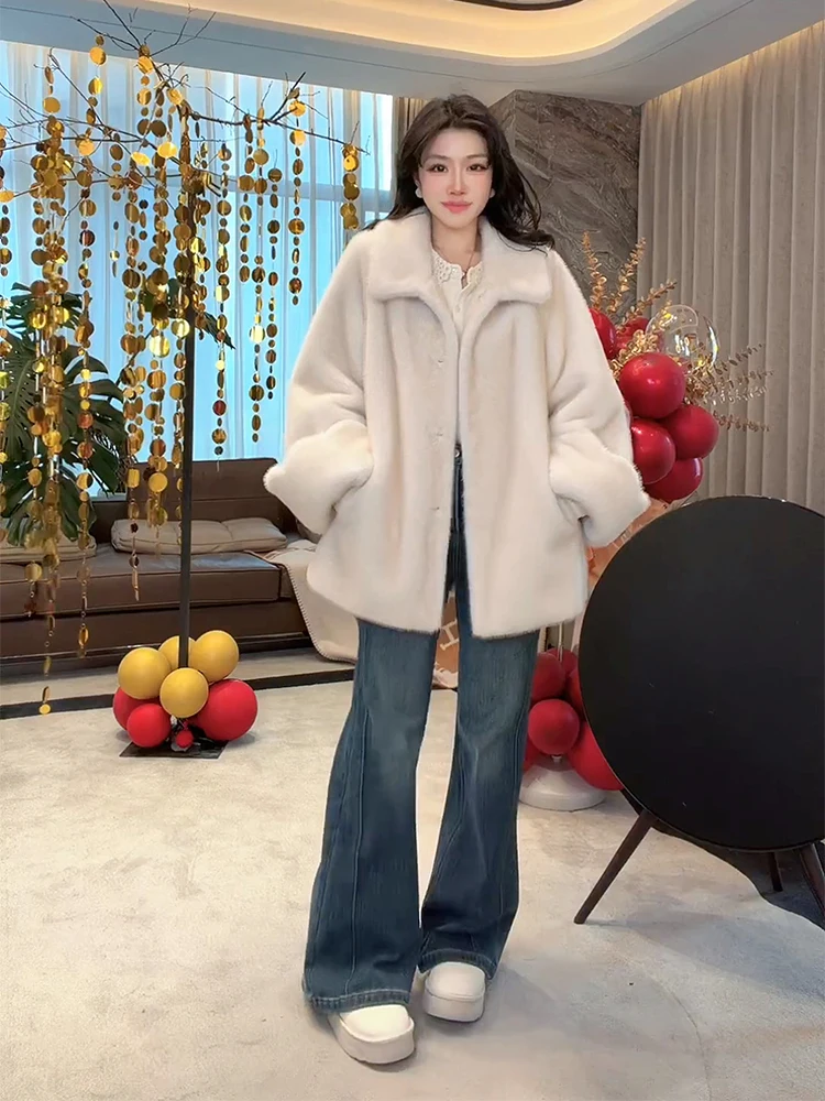 

Пальто Fang Yang ME Aurora: Модное, универсальное, мягкое, теплое, длинное, свободное, стройнящее, из искусственного меха, полиэстер, повседневная женская верхняя одежда