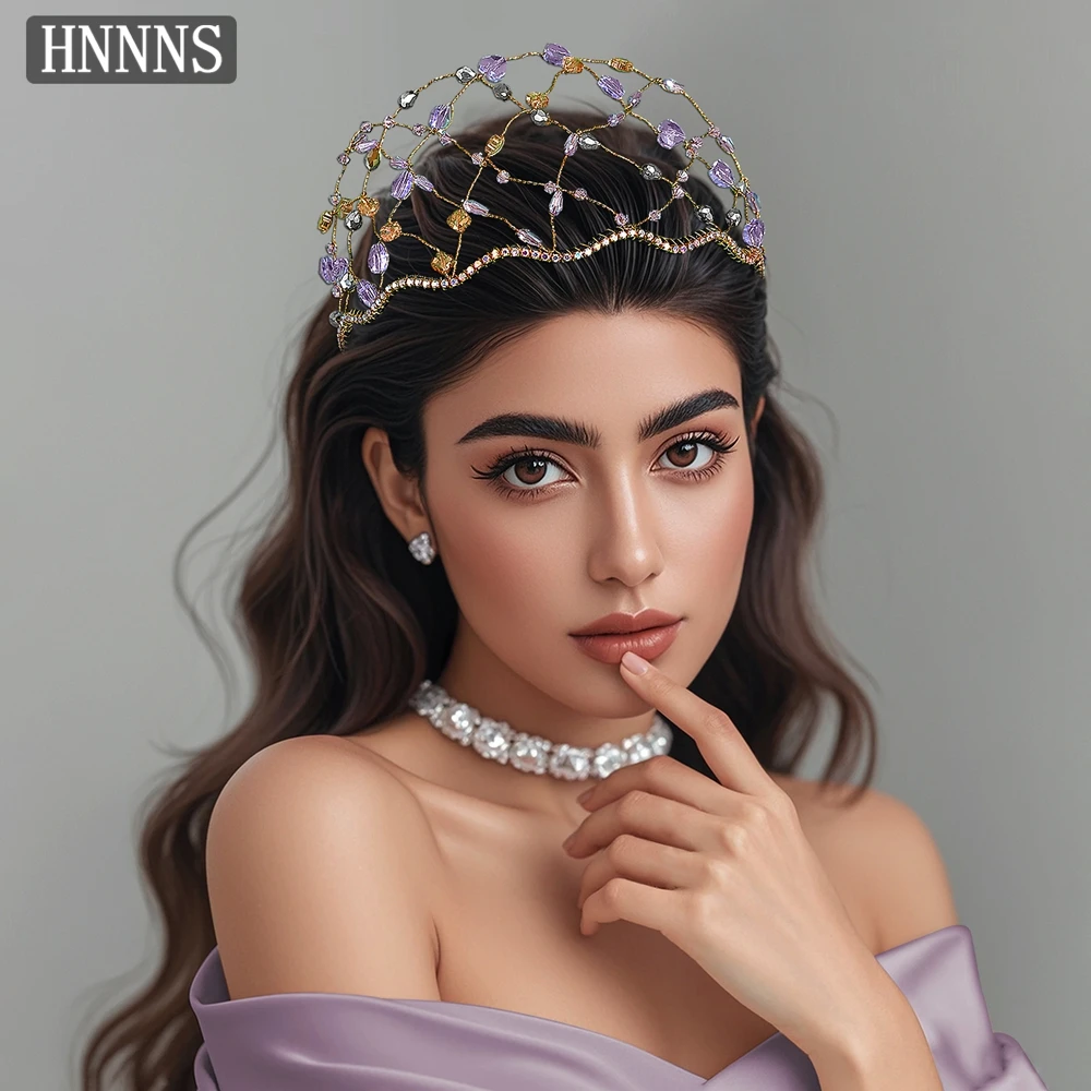 

TOPQUEEN Elegant Bridal Wedding Hollow Headband Handmade Rhinestone Weaving Gentle Ladies Banquet Party Hair Accessories YXA300