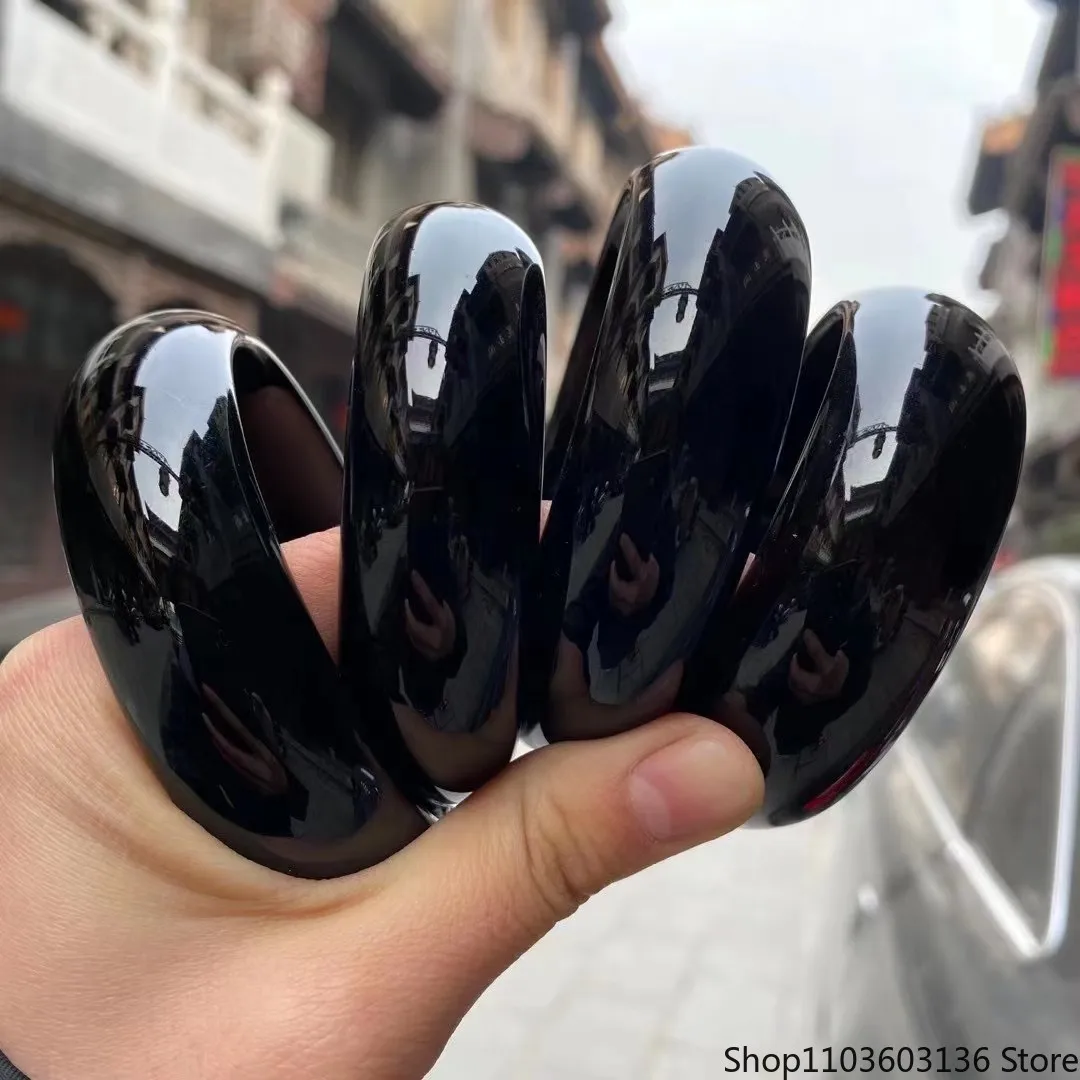 

Женские браслеты из настоящего нефрита, натуральный черный халцедон, сертифицированный нефритовый камень, ювелирные изделия, широкие браслеты, подарки для подруги и мамы