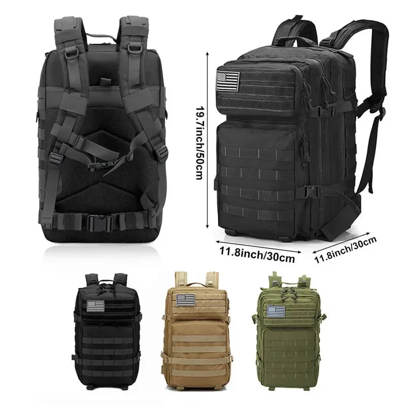 2Q-50L Tactical Backpack Men's Travel Large Capacity Rucksacks Men Waterproof Outdoor 1Sports Multi-functional Bags