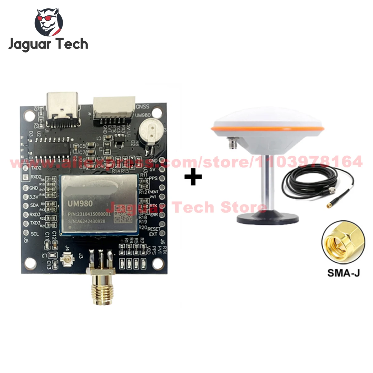 Unicore EM-980D5 board UM980 High Precision RTK Positioning GNSS Module GPS/BDS/GLONASS/Galileo Replace ZED-F9P with antennas