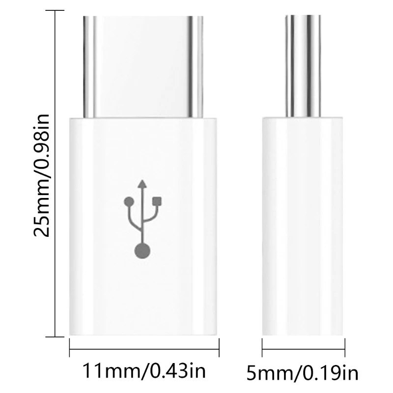 Micro USB to Type Adapter Female to Male Converters for Tablets Phones Support 30Mbps Data Transmission