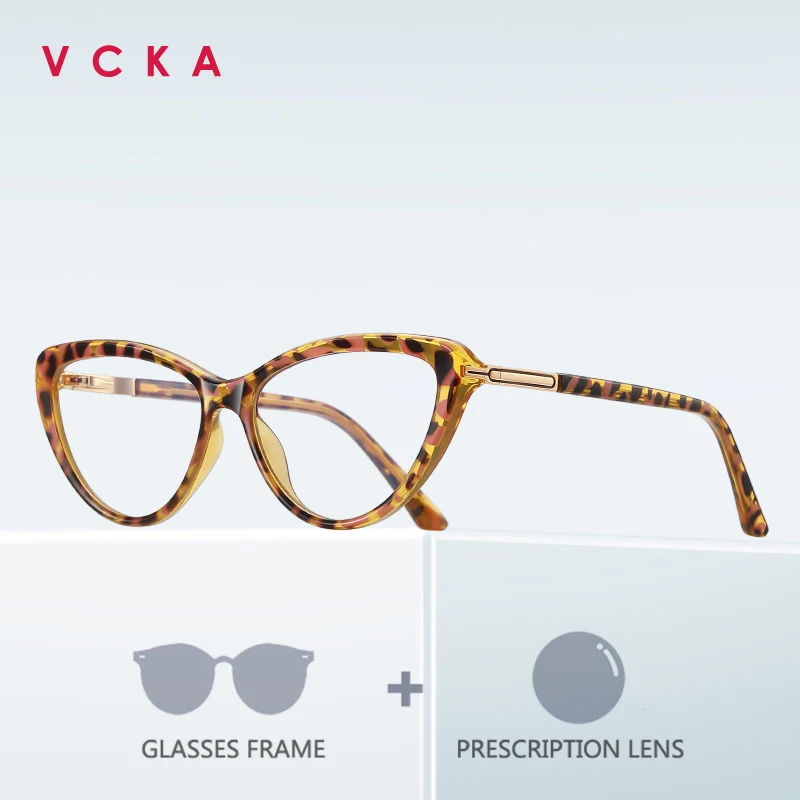 

Очки VCKA Ladies Vitality Cat Eye для маленьких лиц, оправы для очков с диоптриями, индивидуальные, с защитой от синего света, фотохромные, для коррекции близорукости
