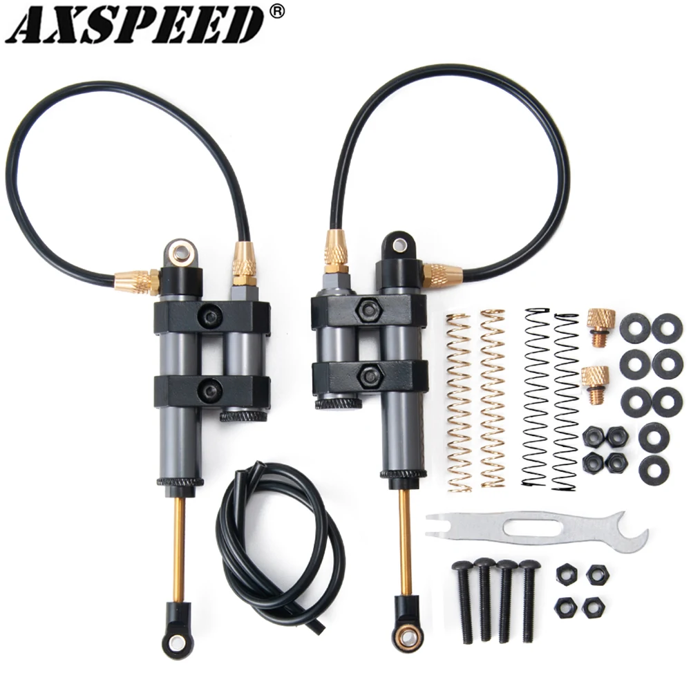 AXSPEED 2PCS Piggyback Internal Spring Shock Absorber Damper for Axial SCX10 Wraith D90 TRX4 1/10 RC Crawler Car Parts