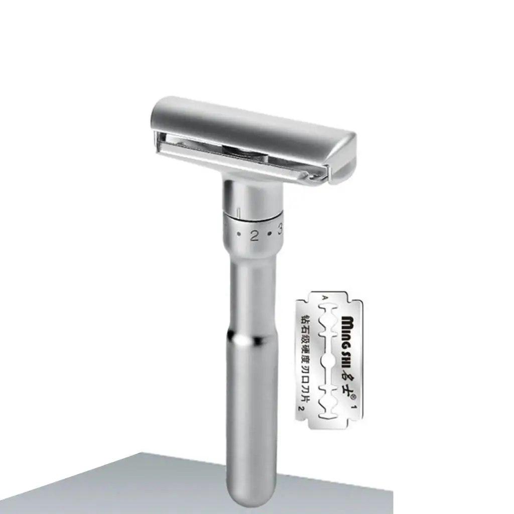 Professional Barber Double Edge Safety Razor Men’s Classic Shaver Zinc Alloy Handle with Refills for Face Grooming