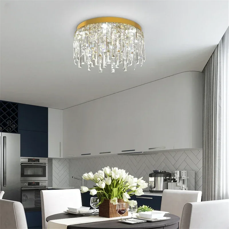 

Crystal Led Ceiling Light For Living Room Fixtures Flush Mount Chandeliers Changeable Home Decor Hanging Luminaire Led Plafonier
