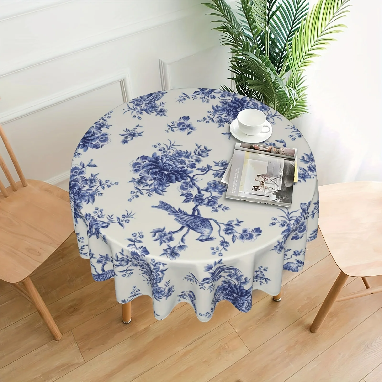 Colorful Bird Tablecloths, Bohemian Round Table Cover, Stain Resistant And Waterproof, Wrinkle Resistant Tablecloth, Gift, Holid