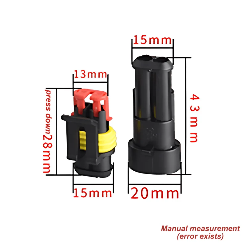 2 Pin Way Plug Waterproof Automotive Car Wire Electrical Connectors Plug With Wire For Car Motorcycle Scooter Marine 10/12/20pcs