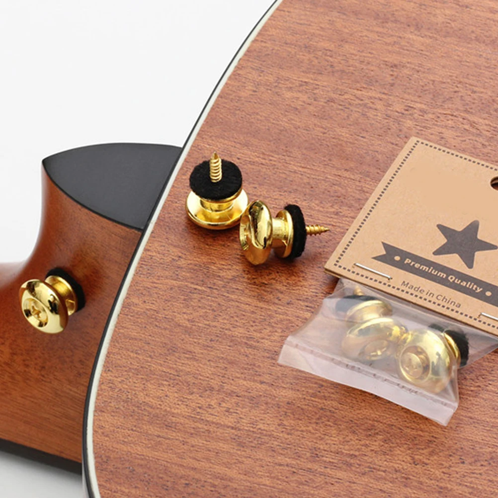 

4pcs Guitar Strap Buttons Locks Anti-Slip Pin For Acoustic Electric Bass Strap Durable Iron Smooth Replacement Repair Kit