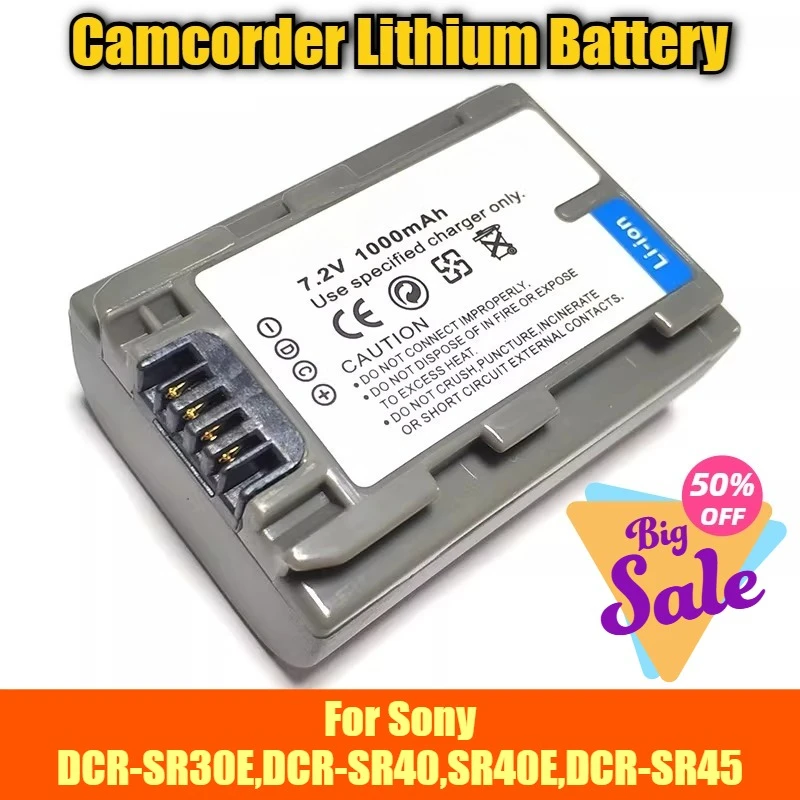 

7.2V 1000mAh NP-FP50 Camera Batteries for Sony DCR-SR30E DCR-SR40 SR40E DCR-SR45