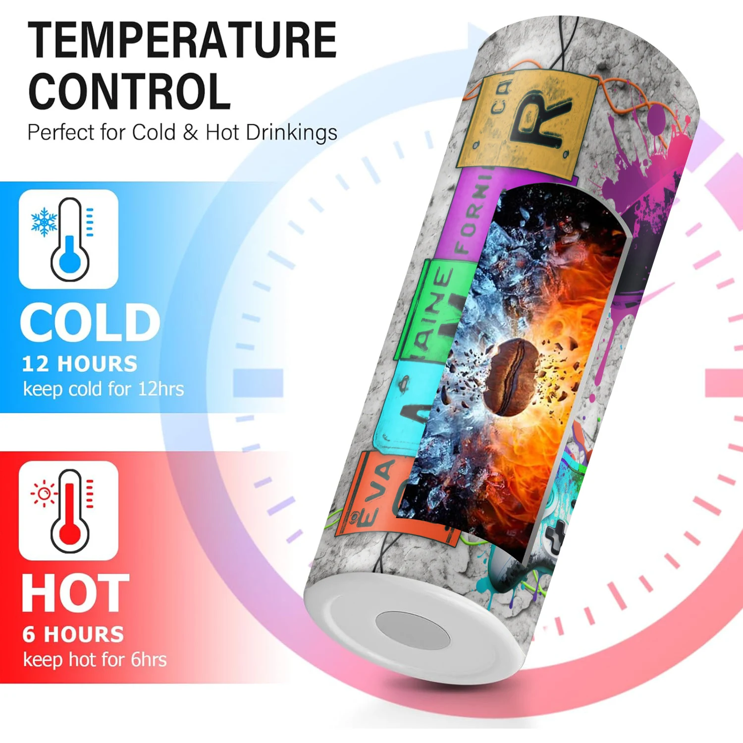 20oz Tumbler gamer win mode Vacuum cup Double Stainless Steel Water Bottle with Straw for Hot or Cold Drink The Best Player gift