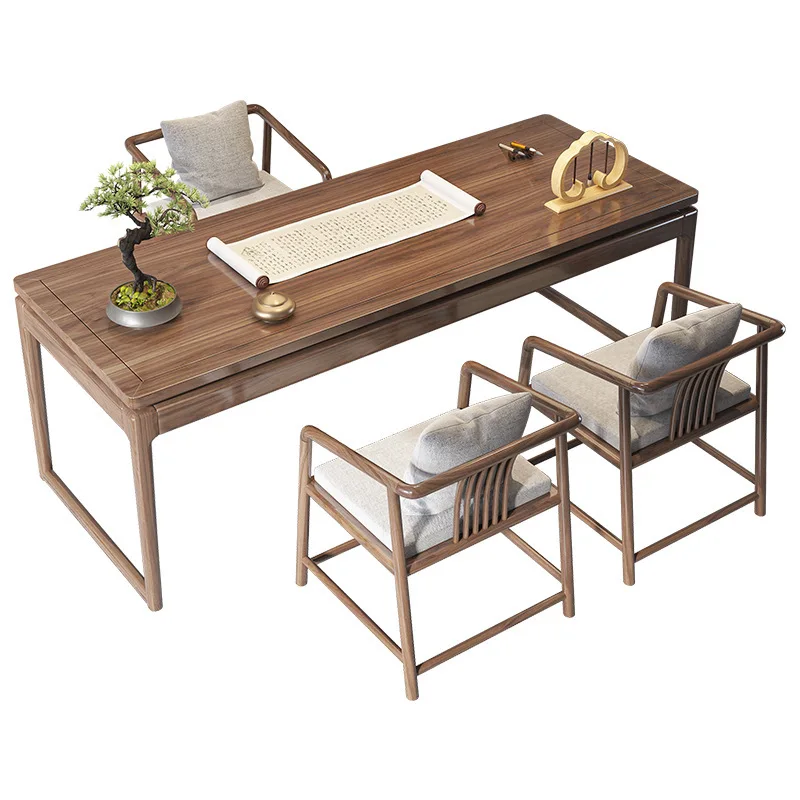 

New Chinese solid wood calligraphy table, small apartment study Zen calligraphy and painting,