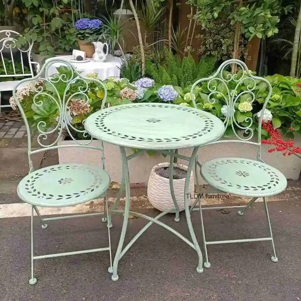 Foldable Outdoor Patio Table and Chairs Set - Garden, Balcony, Cafe & Restaurant Commercial Seating Modern Patio Furniture
