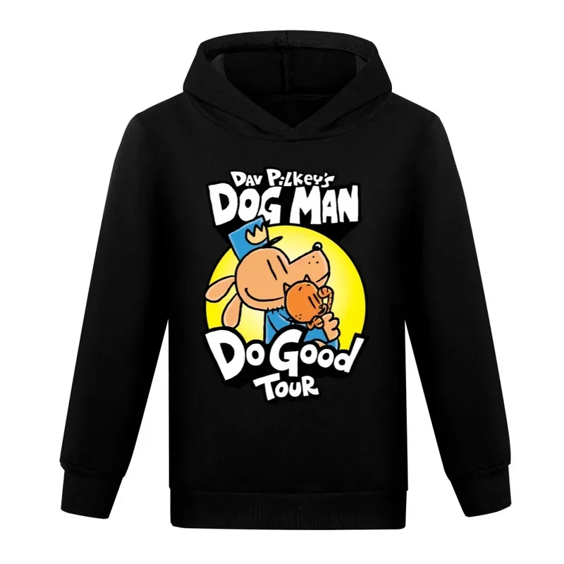 Dogman Felpa con cappuccio per bambini Felpa per bambino Ragazzo Ragazza Primavera con cappuccio Cartoon Dog Man Camicia a maniche lunghe stampata Abbigliamento Regalo di Natale