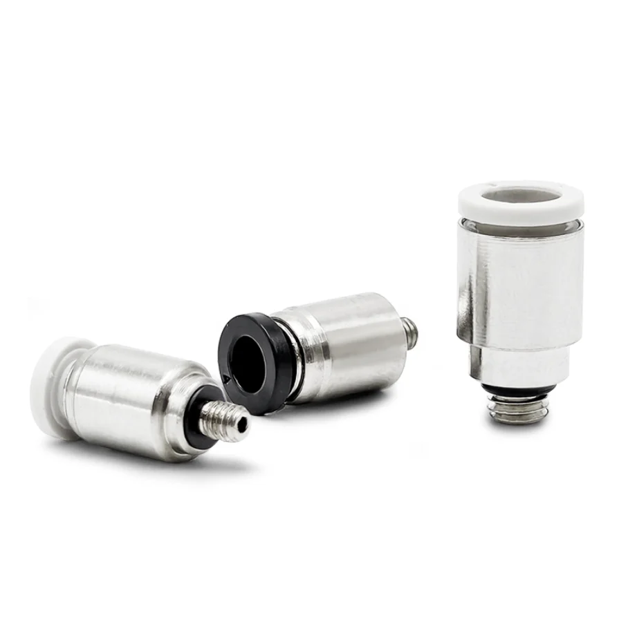

10pcs/lot Pneumatic mini quick plug air pipe circular joint thread straight through miniature POC3/4/6-M3/M5/M6