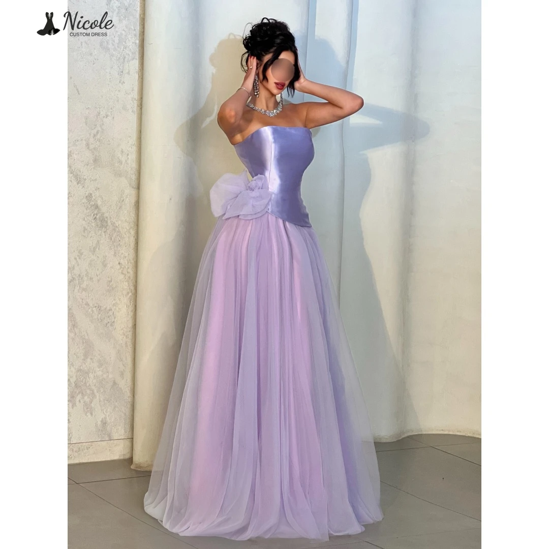 Nicole vestidos femininos elegantes feitos sob medida para vestidos de festa de casamento vestido de noite de luxo 2025 fora do ombro linha uma vestidos de baile