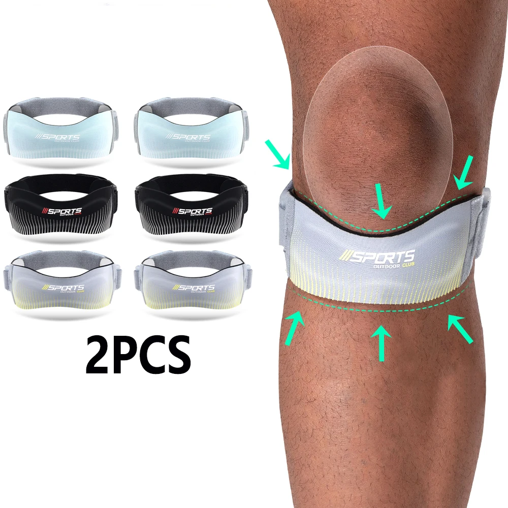 2 Pcs Adjustable Knee Pad Strap Patellar Tendon Support Protector Slider Guard for Badminton Running Knee Support