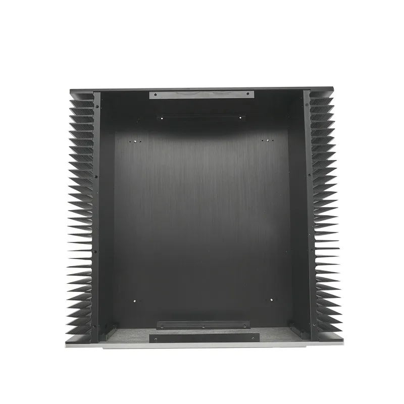 هيكل مكبر للصوت الألومنيوم الكامل ، صندوق DIY بها بنفسك ، قذيفة الإسكان ، فئة أمبير ، علبة الضميمة ، 430x150x410 مللي متر ، CJ194