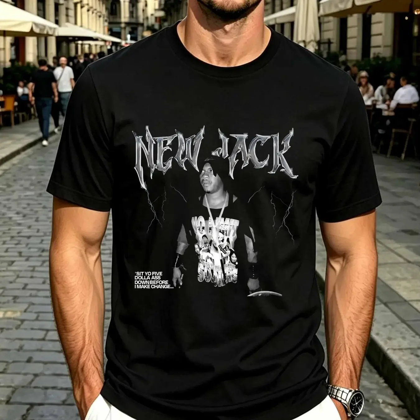 washed T Shirt New Jack ECW Bootleg Heavy vintage Washed Stretched streetwear Stylish Comfortable Casual Soft Slightly homme