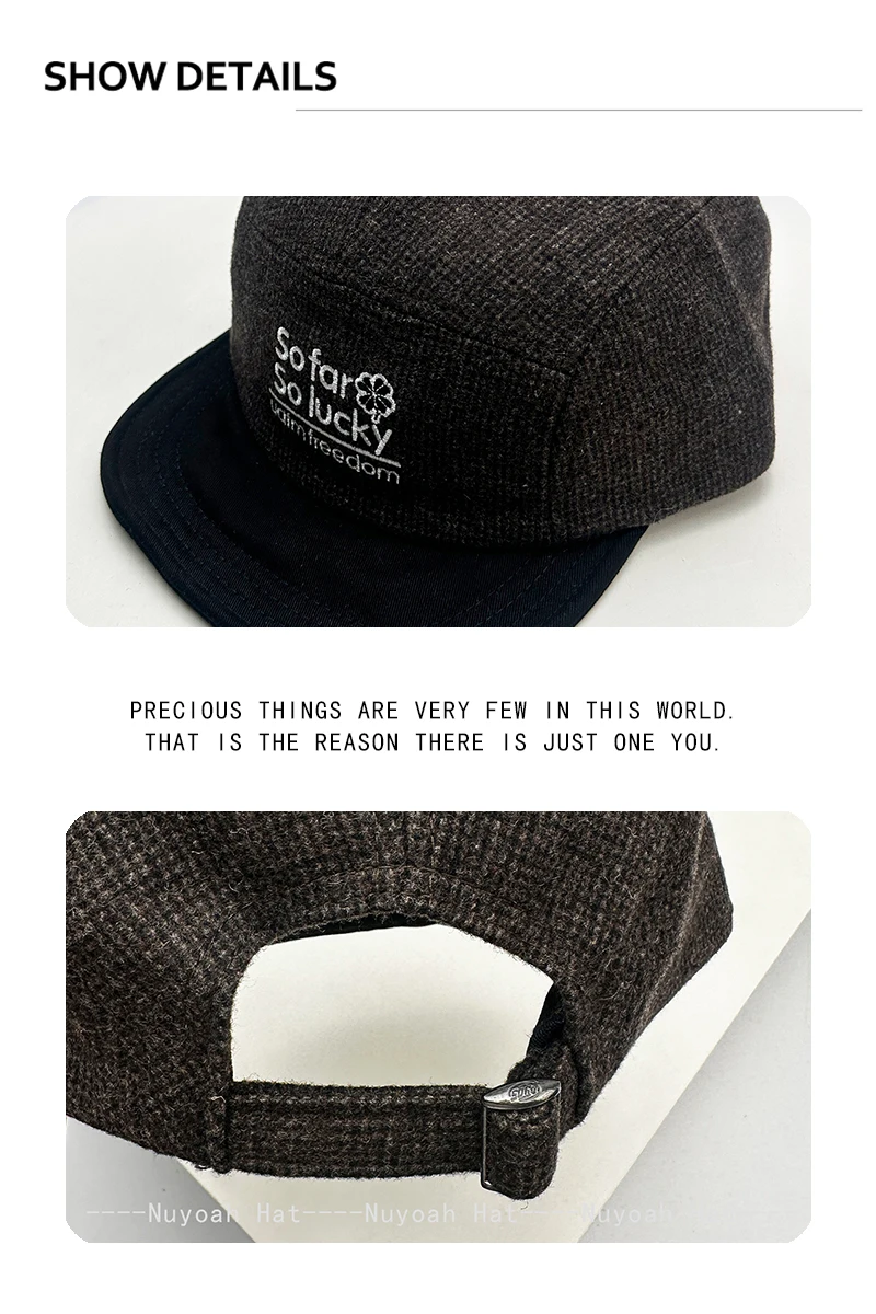Neue Herren- und Damen-Baseballkappen im koreanischen Stil mit Farbblock-Design, Buchstaben-Stickerei, einfarbig, Sonnenschutz, Retro, vielseitig, aus Wollstoff, modische Schirmmütze. – Detail 3