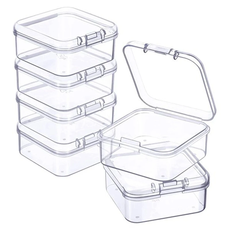 10 Pieces Mini Plastic Clear Storage Box For Collecting Small Items, Beads, Jewelry, Business Cards