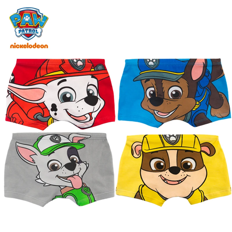 4Pcs/Lot 100% Genuine Paw Patrol Boys Underwears Cotton Children Panties Cartoon Kids Underpants Breathable Briefs for Boy