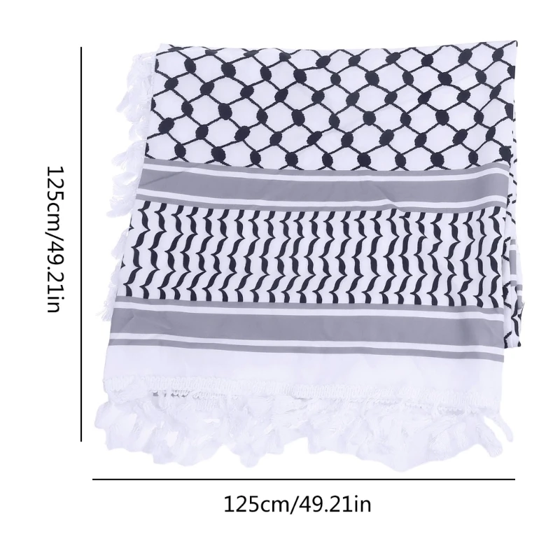 Khăn Shemagh mạc Keffiyeh Đầu Khăn quàng cổ Ả Rập Quấn tua Khăn Unisex