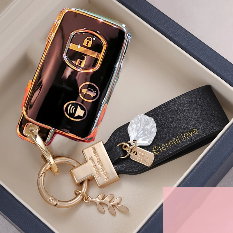 3 4 Button Car Key Case for Toyota Prius 30 Alpha Aqua Land Cruiser Auris for Lexus LC 200 Key Cover Holder Remote 2012 - 2014