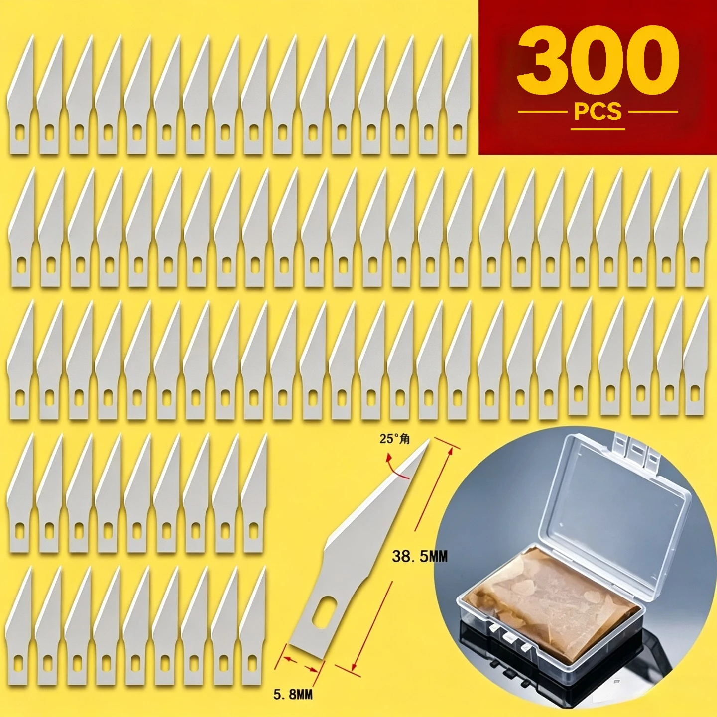 Engraving Blades Metal Scalpel Knife 50/100/150/300Pcs Wood Carving Knife Blade Replacement Surgical Sculpture Cutting Tools