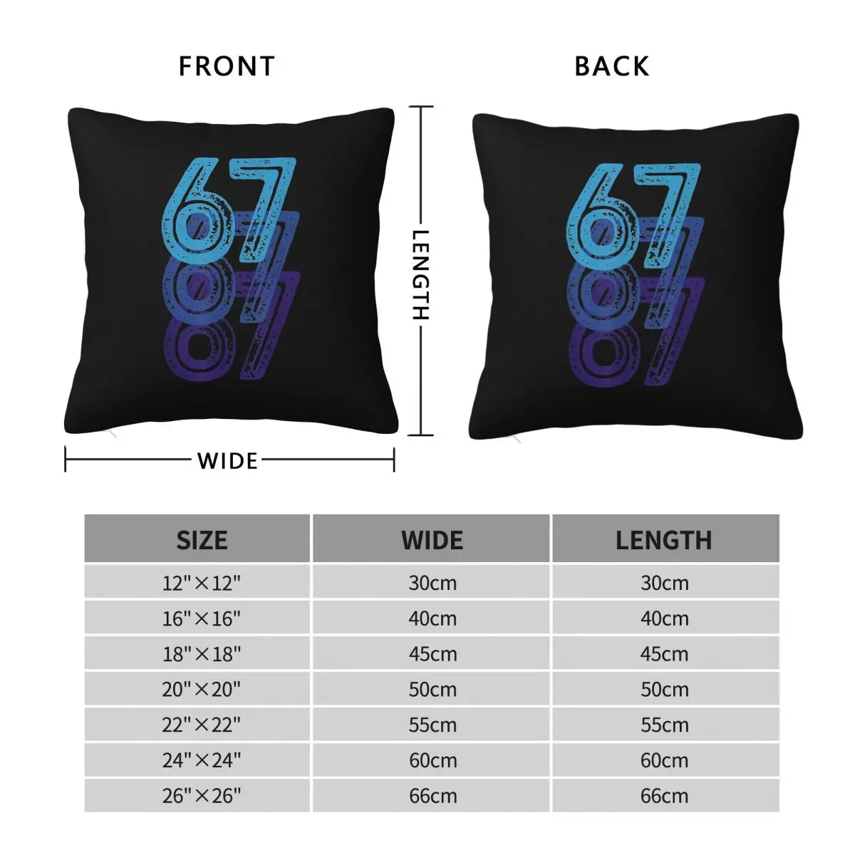 Number 67 Blue Best Classic Pillowcase Polyester Linen Velvet Printed Zip Decorative Room Cushion Cover 45x45