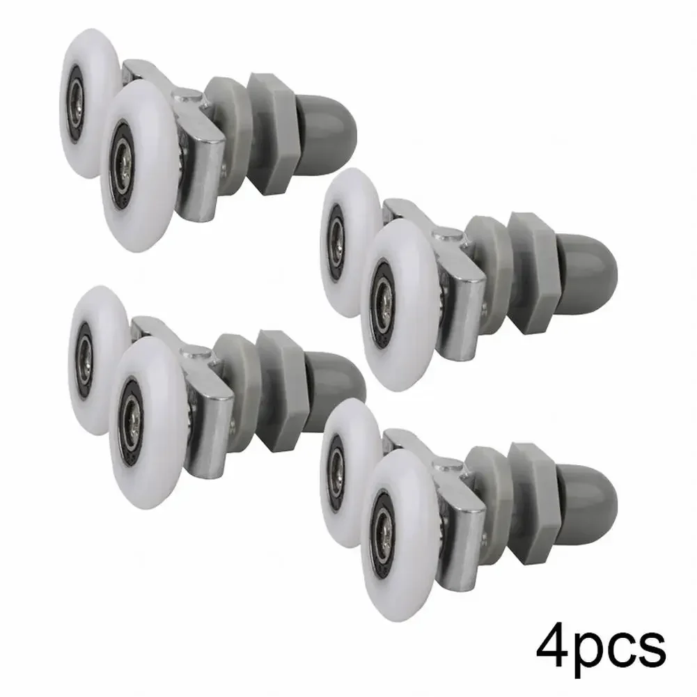 4Pcs 19/23/25/27mm Twin Bathroom Shower Door Sliding Roller Sliders Vintage Arc Shower Room Glass Door Sliding Wheel